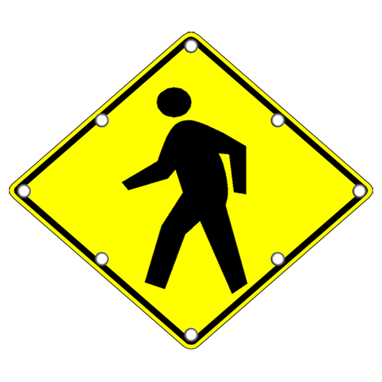 Flashing Pedestrian Crossing Sign | W11-2 sign