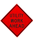 w21-7 utility work ahead roll up sign