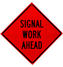 signal work ahead roll up sign