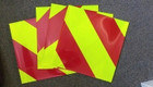 fluorescent yellow green and red chevron decal for fire trucks and ambulances