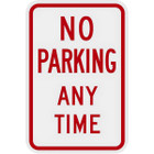R7-1 No Parking At Any Time Signs. Reflective High Intensity Prismatic Reflective Background on durable rust-free .080 aluminum.