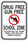 red black and white rectangular 3M High Intensity Prismatic 12x18 DRUG FREE GUN FREE