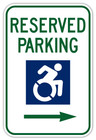 Handicap Parking Sign with Right Arrow