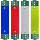 blue, red, white, yellow sign post reflectors