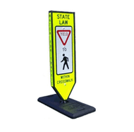 Combined Bicycle/Pedestrian Crossing Fluorescent Yellow-Green Sign