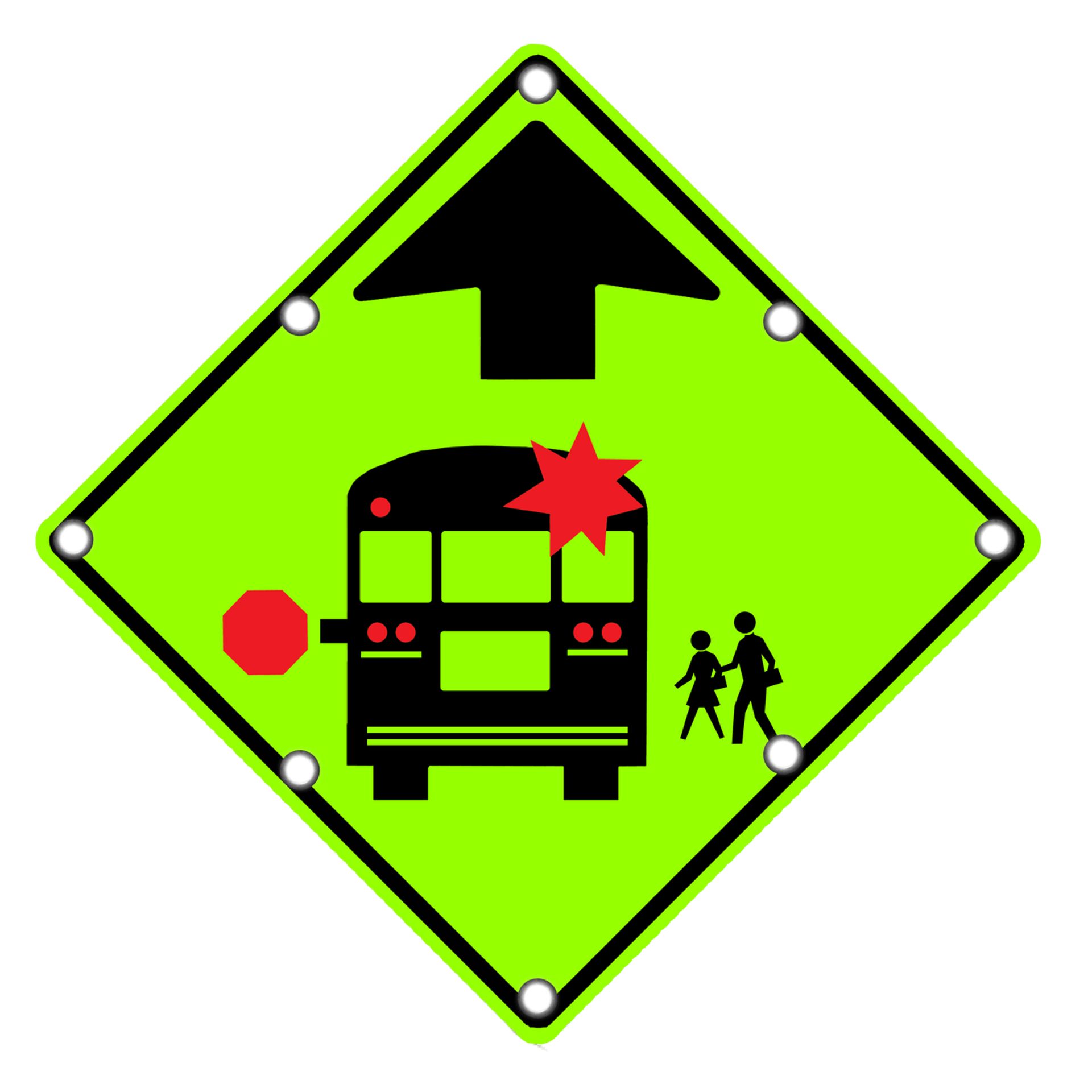 LED School Bus Stop Ahead Sign Dornbos Sign & Safety, Inc.