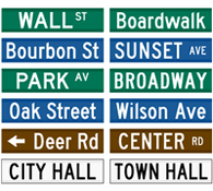 Buy a custom personalized street name sign.