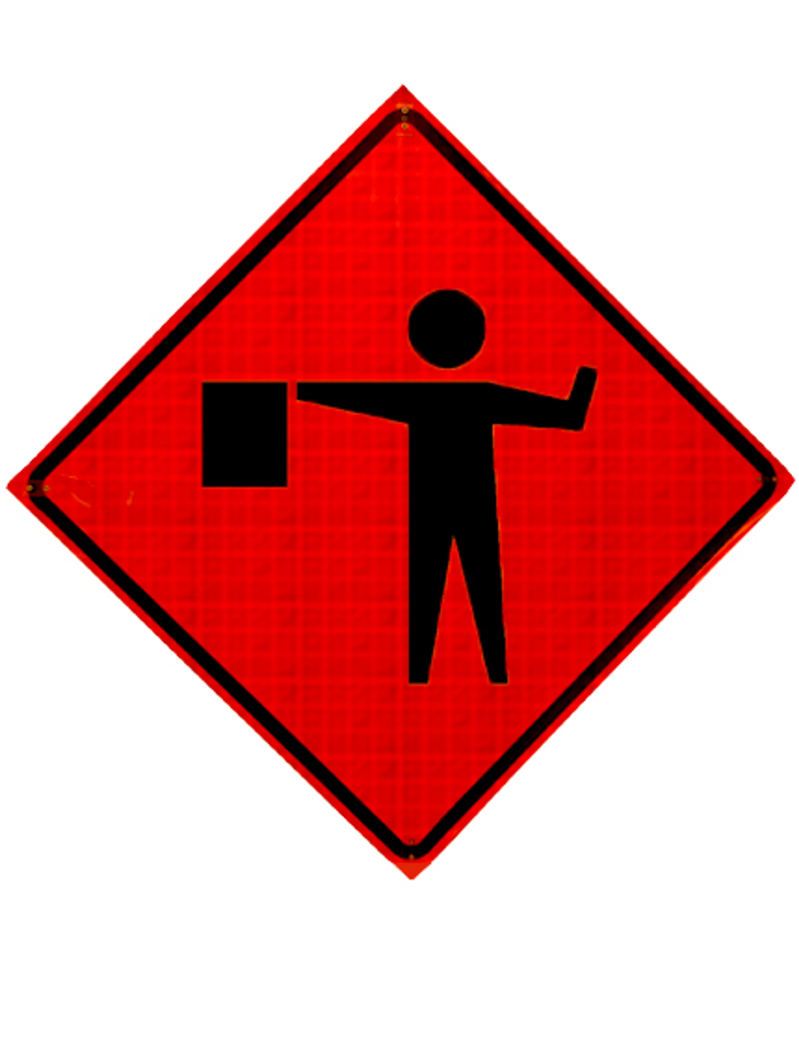 Flagger Symbol Roll Up Sign from Dornbos Sign Safety Inc