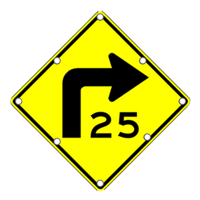 W1-1AR Right Curve Sign