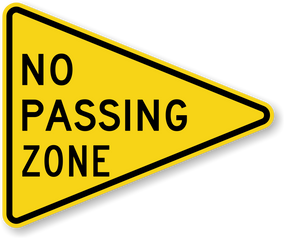 NO PASSING ZONE PENNANT