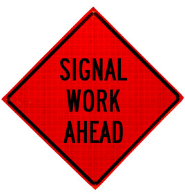 signal work ahead roll up sign