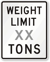 black and white rectangular weight limit sign