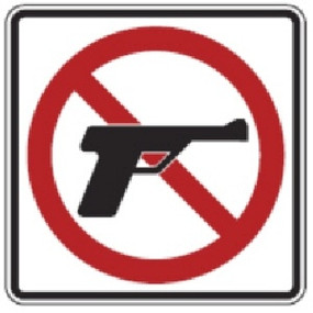 Black, Red, and White "No FIrearms" Sign, 18" x 18", High Intensity Prismatic Reflective