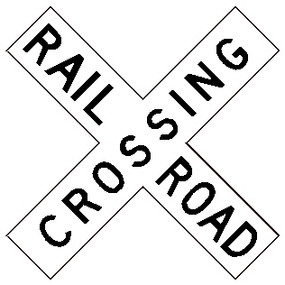 Black and White "Railroad Crossing" 48" x 9", High Intensity Prismatic Reflective
