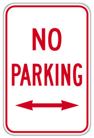 No Parking Sign with Double Arrow