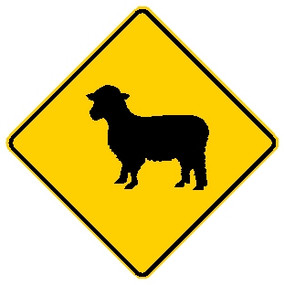 W11-17 SHEEP CROSSING SIGN