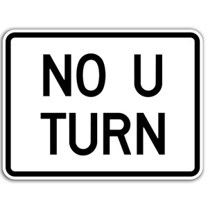 no u turn sign