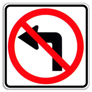 no u turn sign