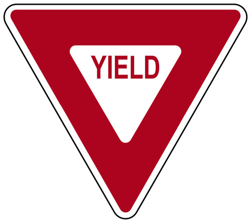 Triangle Yield Sign  Red and White Yield Sign