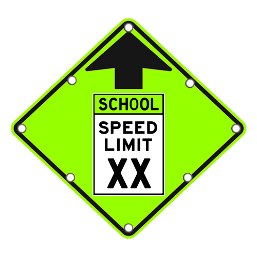 School Speed Limit Ahead Sign