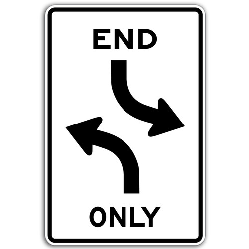 R3-9D End Only Center Arrows Sign