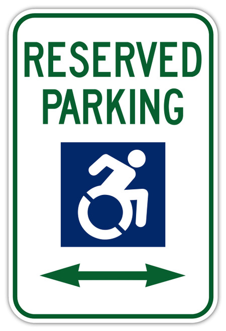 Handicap Parking Sign with Double Arrow