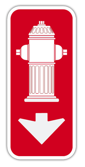Fire Hydrant Signage | Fire Hydrant Symbol | Red White Sign