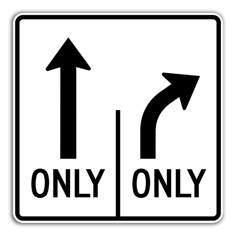 Thru Only Right Only Sign | Dornbos Sign & Safety, Inc.