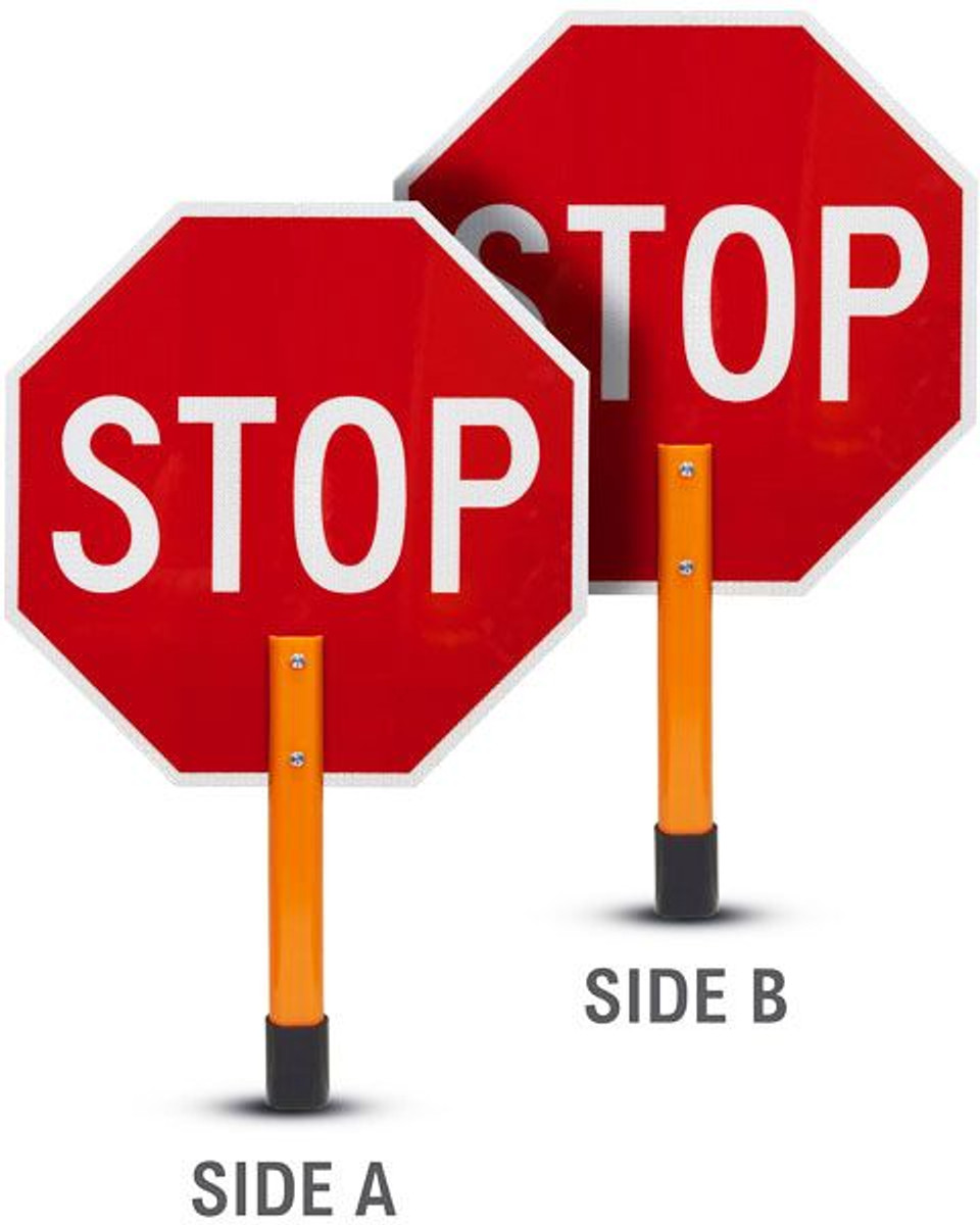 Hand Held Stop Sign Stop Sign with Handle Dornbos Sign and Safety