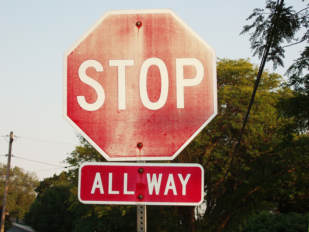 faded warning sign