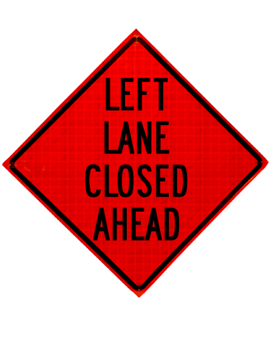 Left Lane Closed Ahead Roll Up Sign