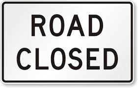 road closed sign road