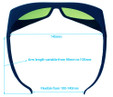 LG-006 Laser Safety Glasses Dimensions