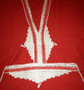 Red with White Embroidery
