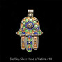 Hand of Fatima, Hamsa – Tuareg Sterling Silver Enamel Pendant From Morocco #14