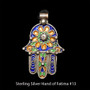 Hand of Fatima, Hamsa – Tuareg Sterling Silver Enamel Pendant From Morocco #13