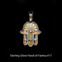 Hand of Fatima, Hamsa – Tuareg Sterling Silver Enamel Pendant From Morocco #17