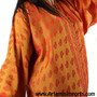 Vintage Caftan Orange, would make a nice cover-up for Belly Dance /Tribal dance sets (detail).