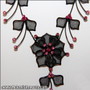 Belly Dance Necklace & Earrings in Black Wire & Fuchsia Rhinestones (Detail)