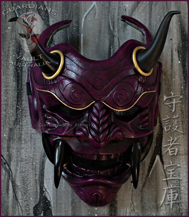 Murasaki Akuma Oni Mask - Japanese Demon Facemask - Guardians