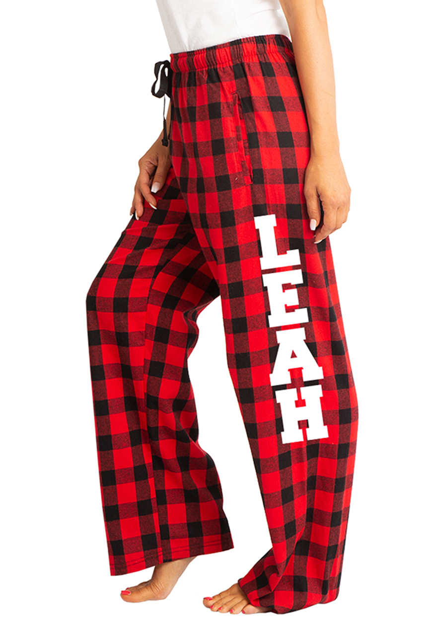 Women's Personalized Custom Print Flannel Pajama Pants