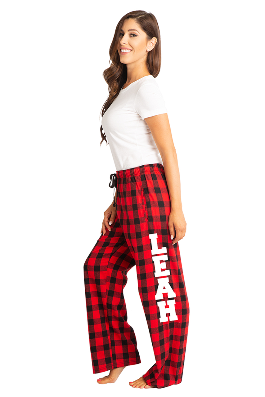 Flannel Women's Pajama Pants in Red and Black