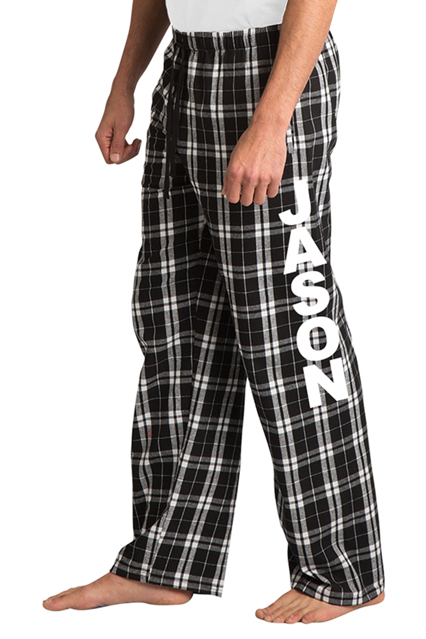 Men's Cotton Flannel Pajama Pants Plaid Jogger Lounge Pants with