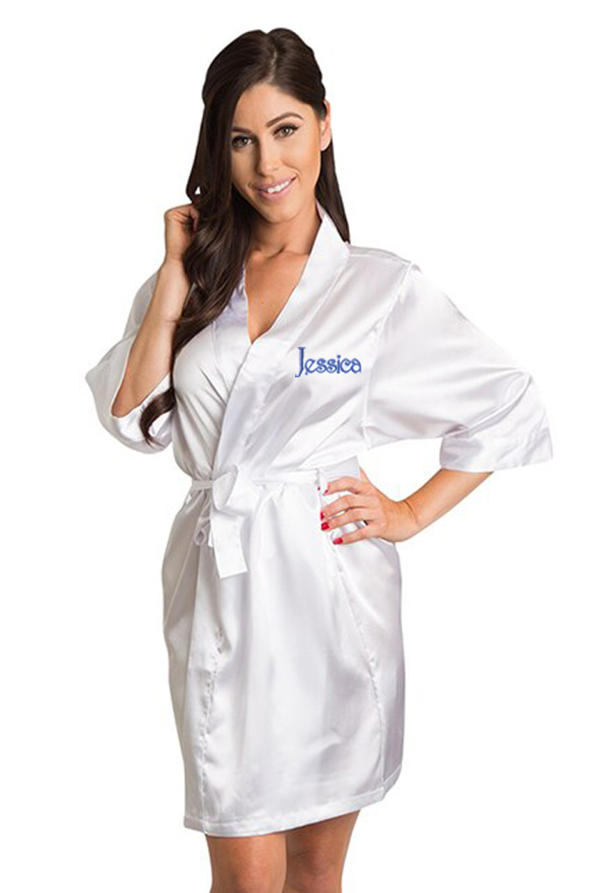 Personalized Embroidered White Robe