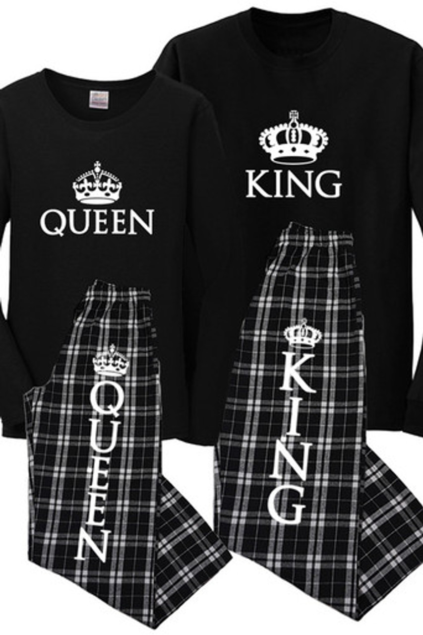 King & Queen Matching Couples Pajama Sets Custom Pajamas His and