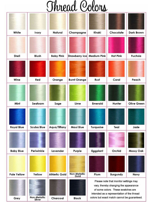 Monogram Color Chart