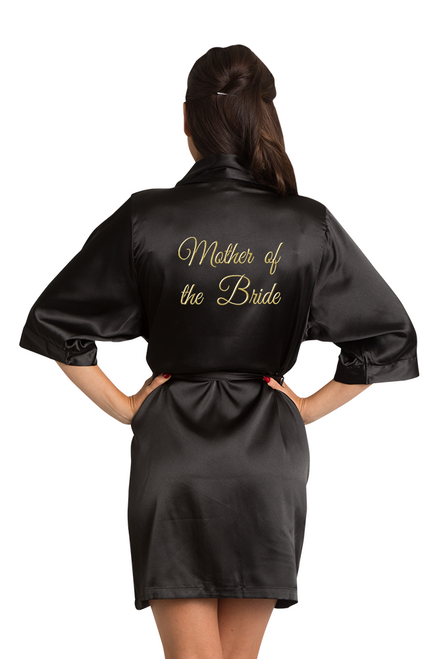 Gold Thread Embroidered Mother of the Bride Satin Robe