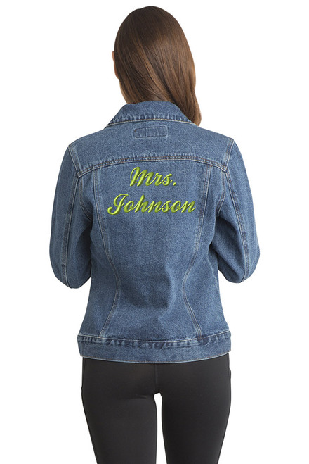 Zynotti Custom Embroidered Jean Jacket Mrs. Cropped