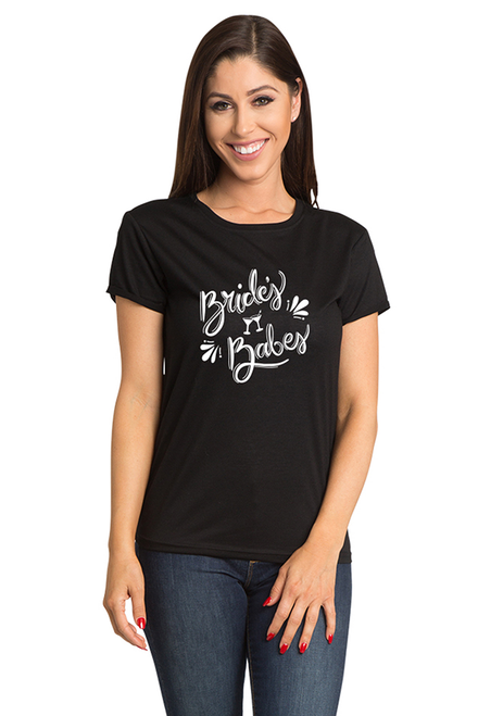 Zynotti Bride's Babes Bachelorette Engagement Party Black Tee Shirt Top