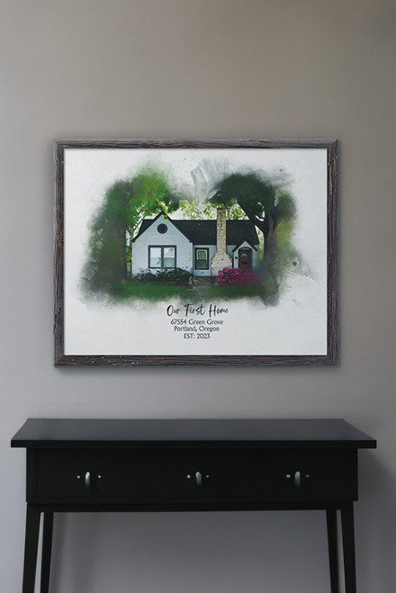 Custom Watercolor House Portrait on Poster